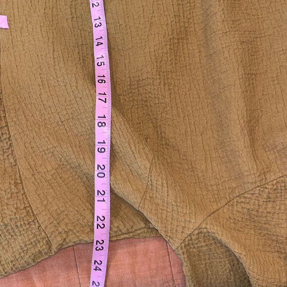 Madewell Womens Mustard Yellow Textured Long Sleeve Tunic Top By Wanderer 1X - Picture 7 of 10